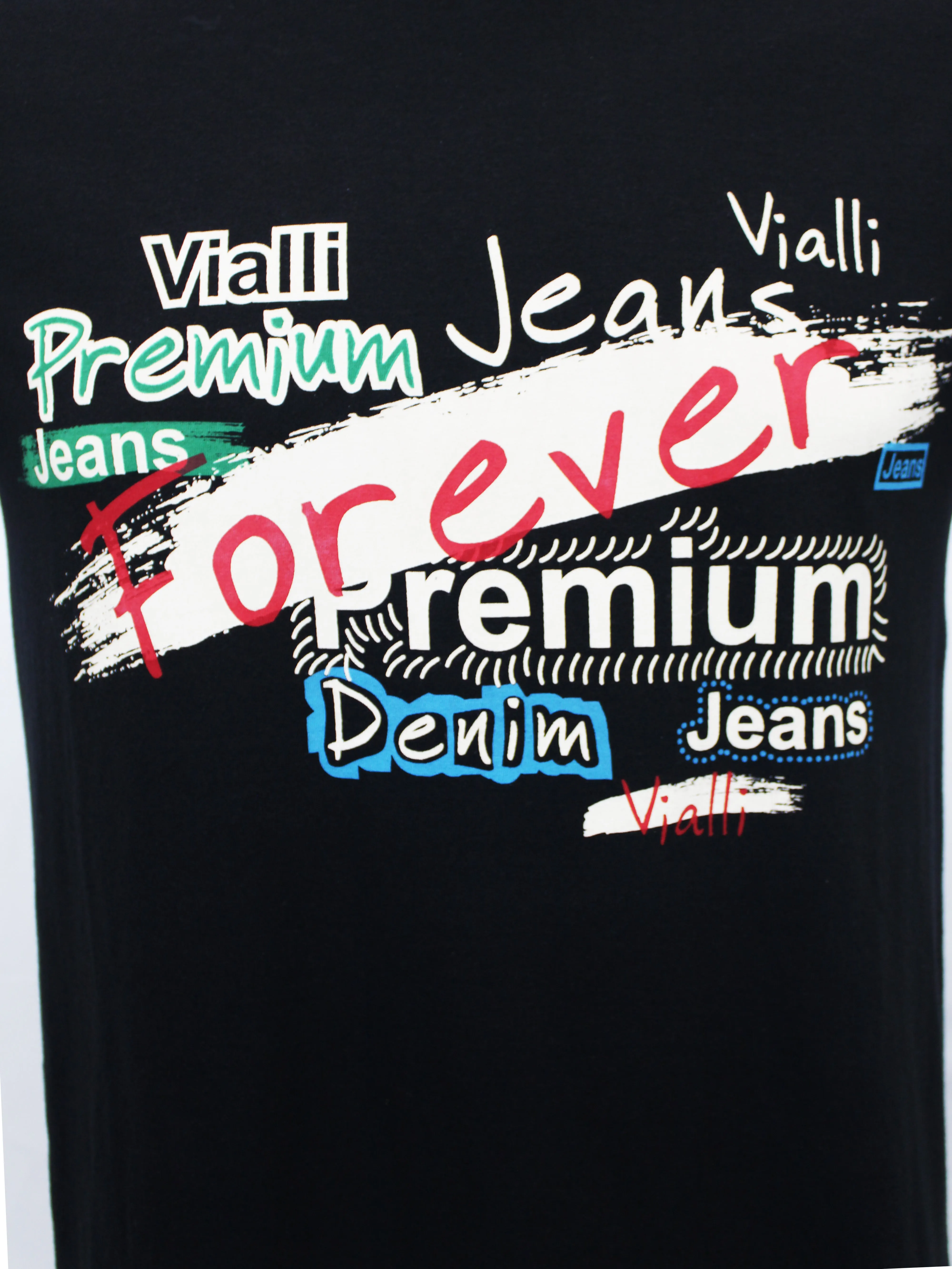 Vialli Logo Fashion Icon  LALLA Black T-Shirt