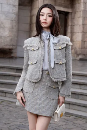 Walyn Straight Fringed Tweed Jacket