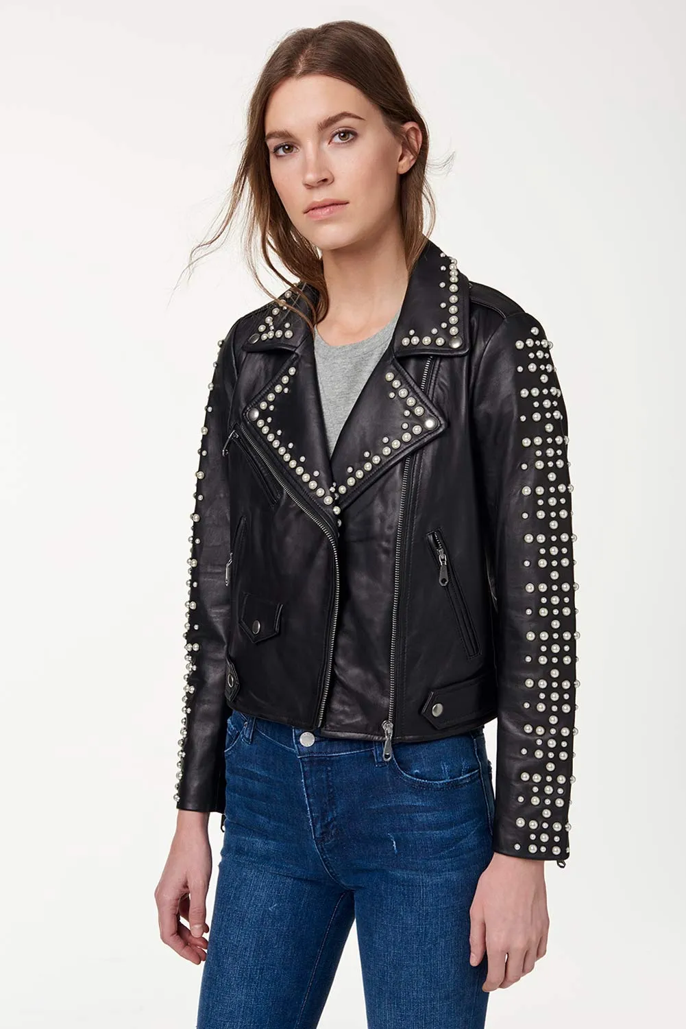 Wes Moto Jacket With Pearls