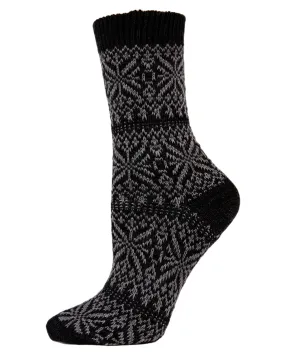 Women's Traditional Cozy Snowflake Crew Socks