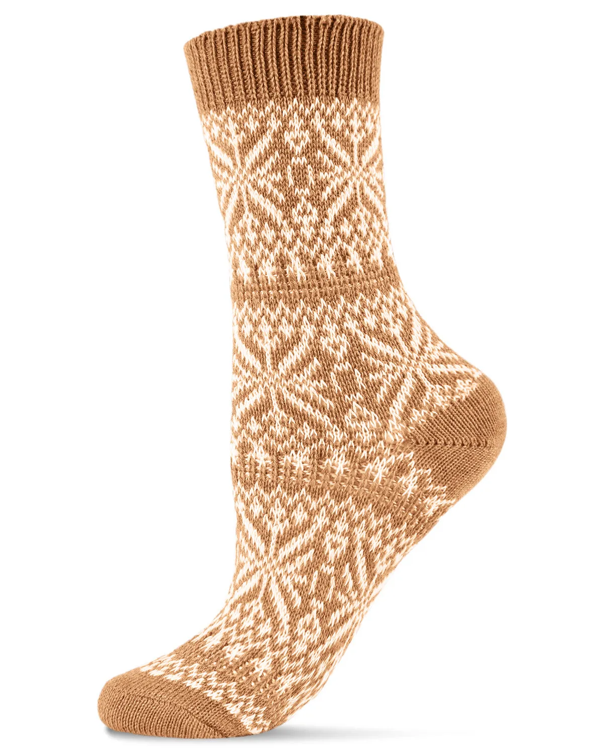 Women's Traditional Cozy Snowflake Crew Socks