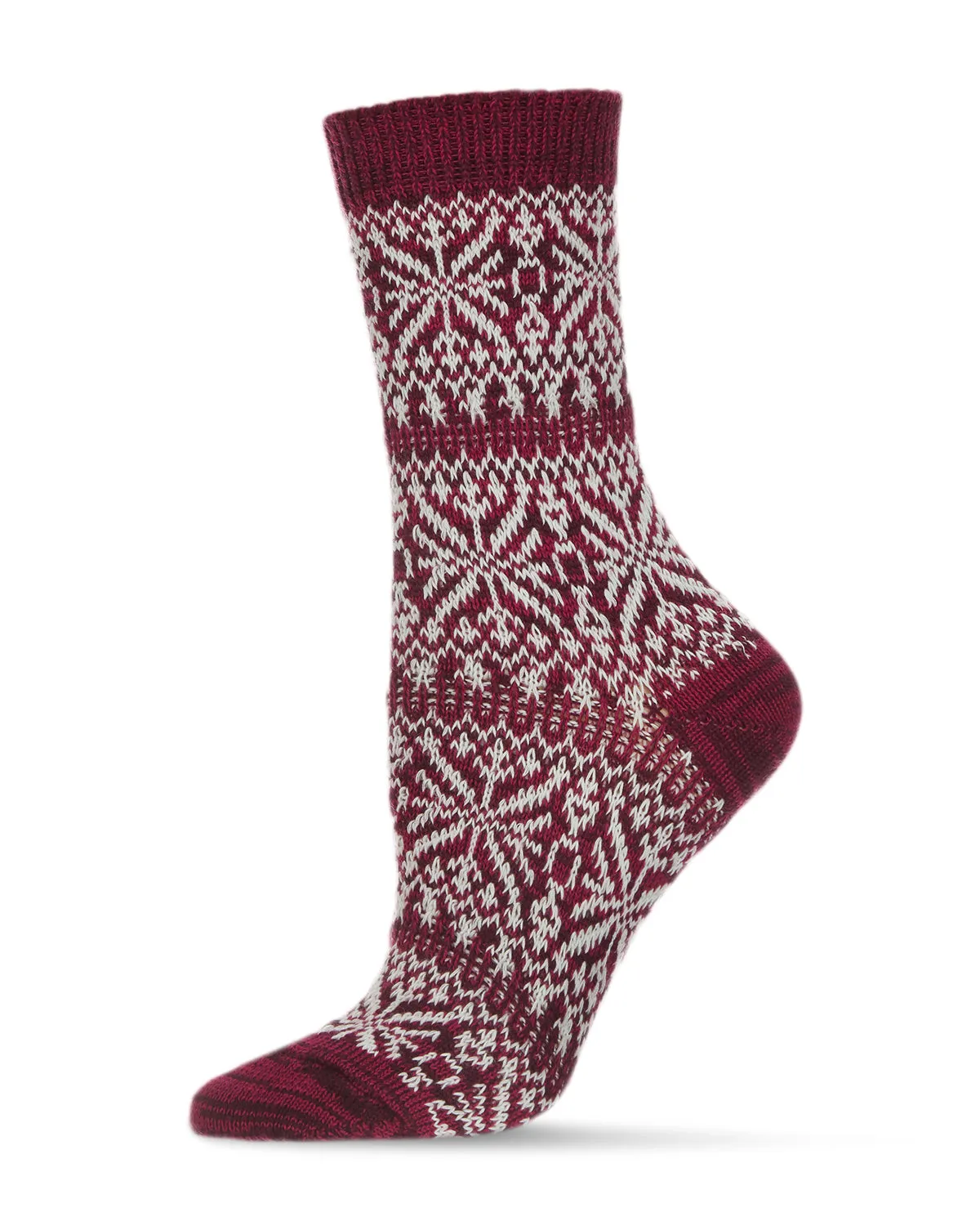 Women's Traditional Cozy Snowflake Crew Socks